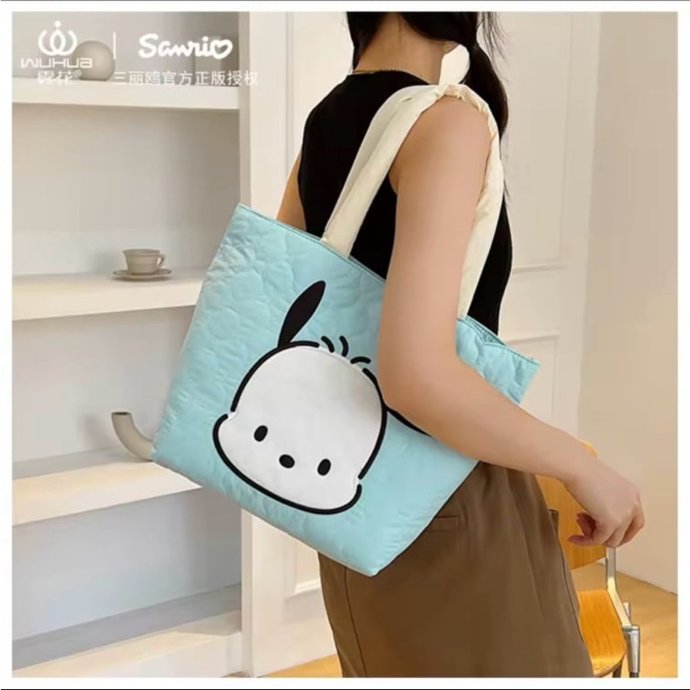 NEW SANRIO POCHACCO PUFFER TOTE BAG MINT